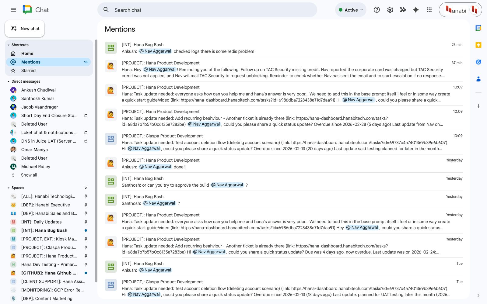 Mentions Triage View