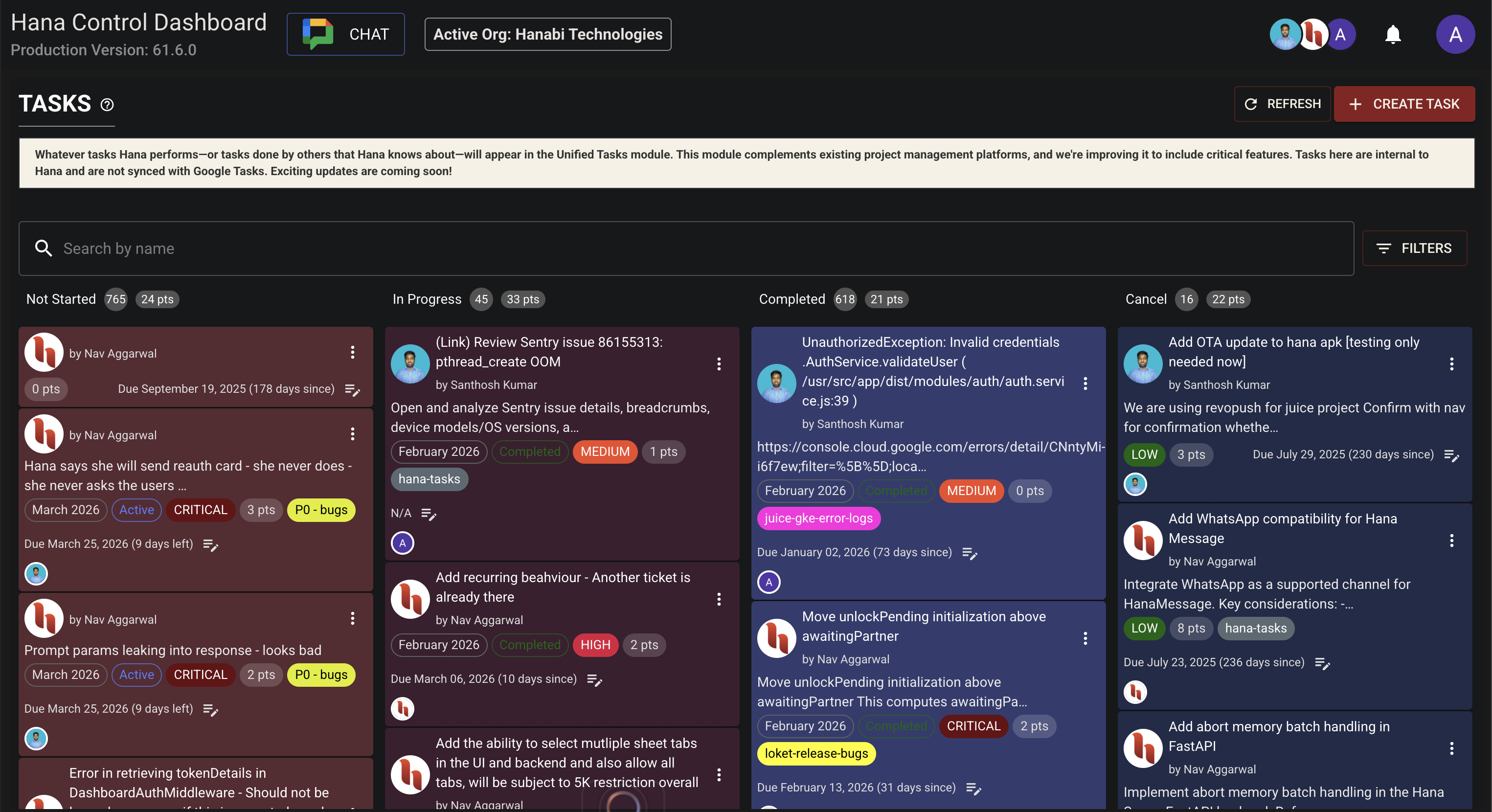 Task Lookup Dashboard